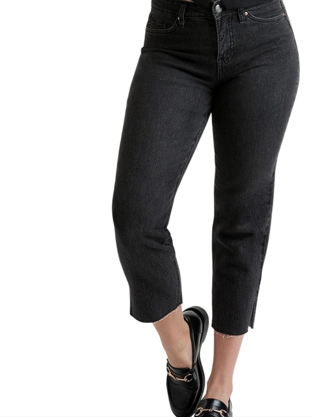 Black High-Rise Cropped Women's Jeans